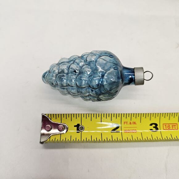 Vintage Unsilvered Blue Grapes Cluster Tree Glass Christmas Tree Ornament - Picture 5 of 6